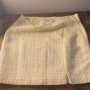 Reserved Light Yellow Tweed Pencil Skirt